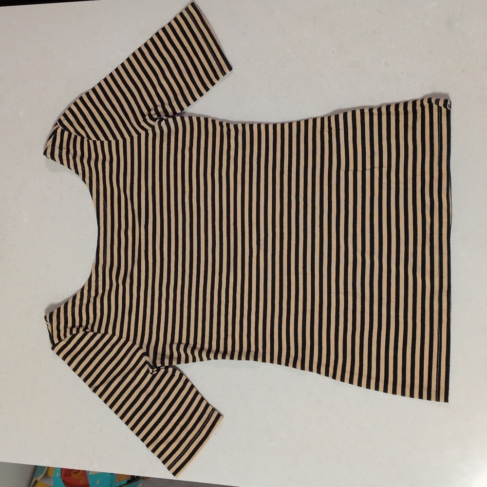 Banana Republic Black and Tan Striped Top